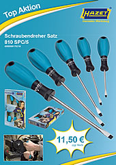 5-teiliger Schlitzschraubendreher-Satz von Hazet für nur 11,50 €